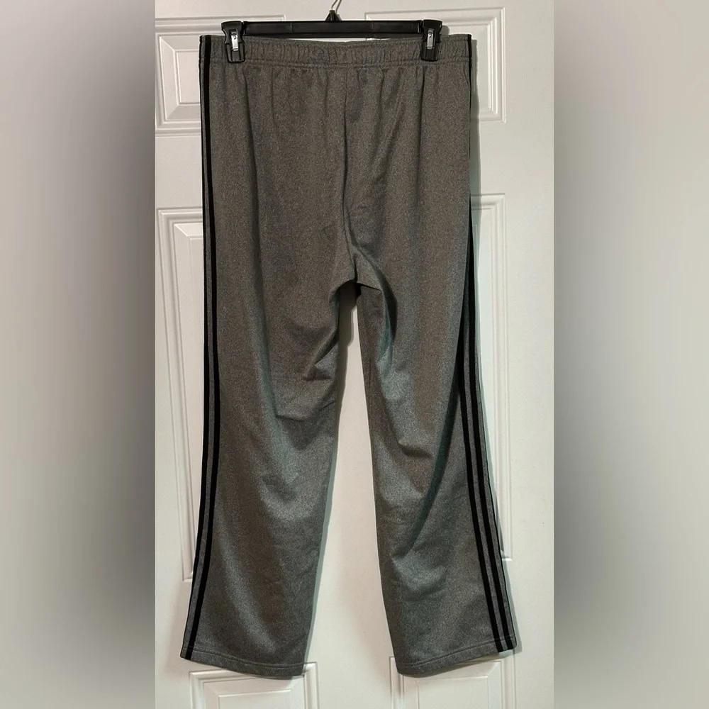 Adidas Track Pants Mens X-Large Gray/Black Straight 3 Stripe